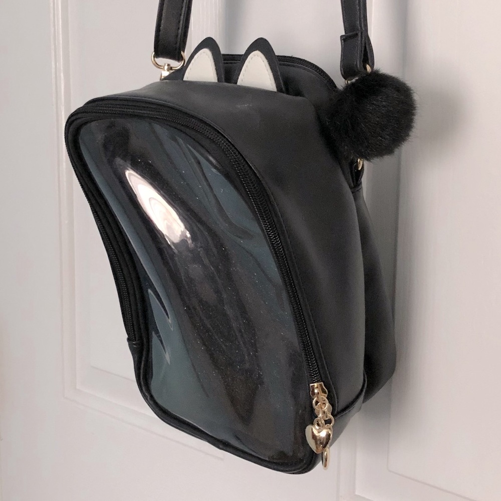 Cat Ear Ita Bag with Handmade Felt Insert for Pins